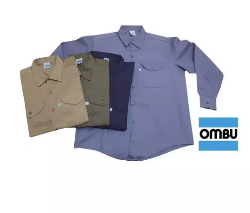 CAMISA OMBU CLASICA ALGODÓN 100% AZULINO,BGE,VDE,AZUL,NEG,BCO